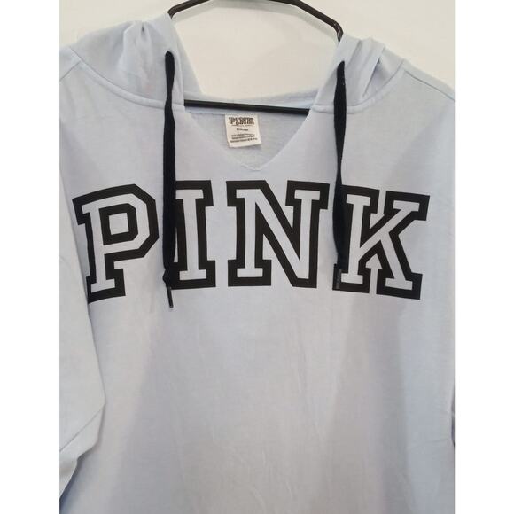 PINK by VICTORIA SECRET Women's Hooded Sweatshirt Light Blue Size M - Picture 4 of 13